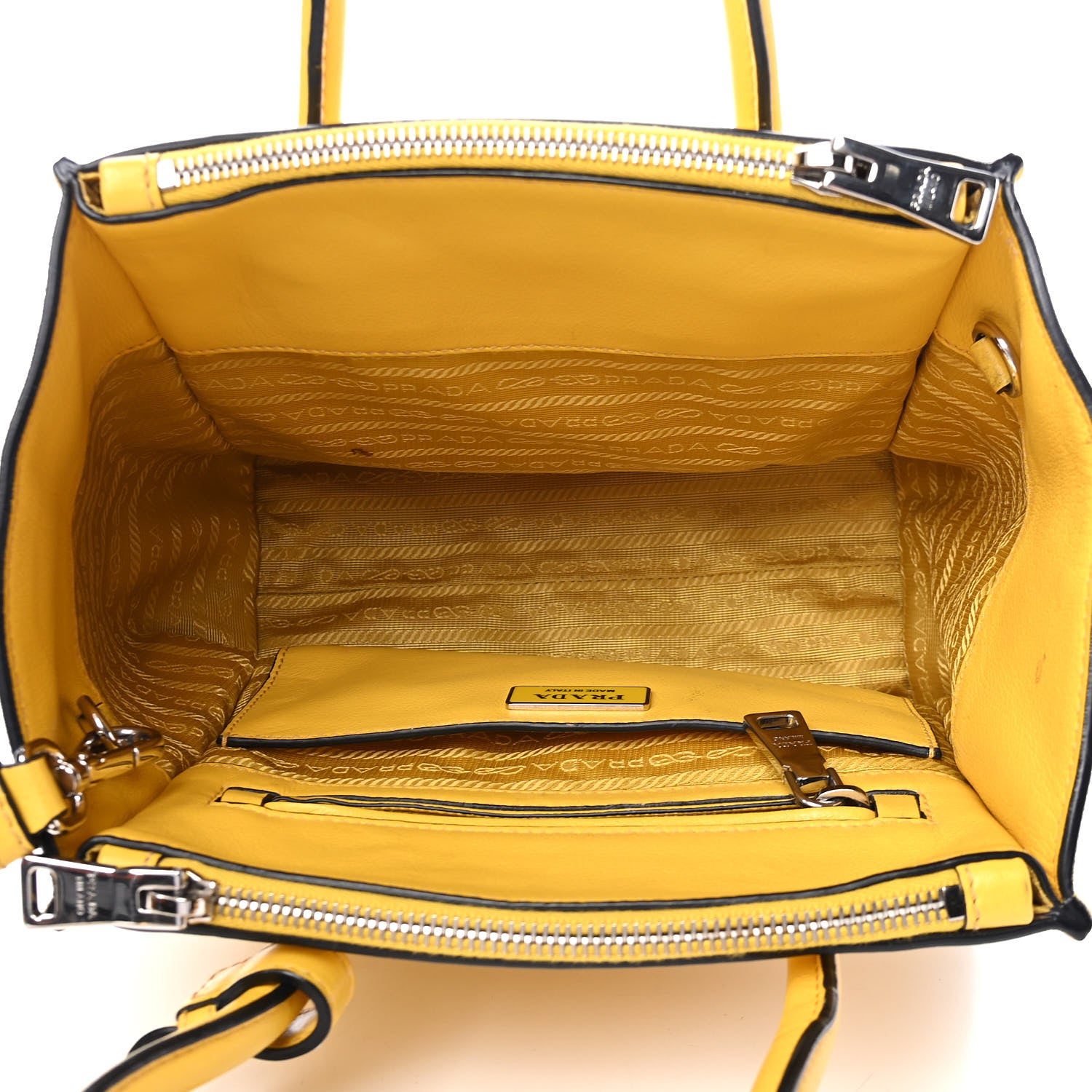 Prada Glace Calfskin Suede Twin Pocket Tote Sole 4 of 7