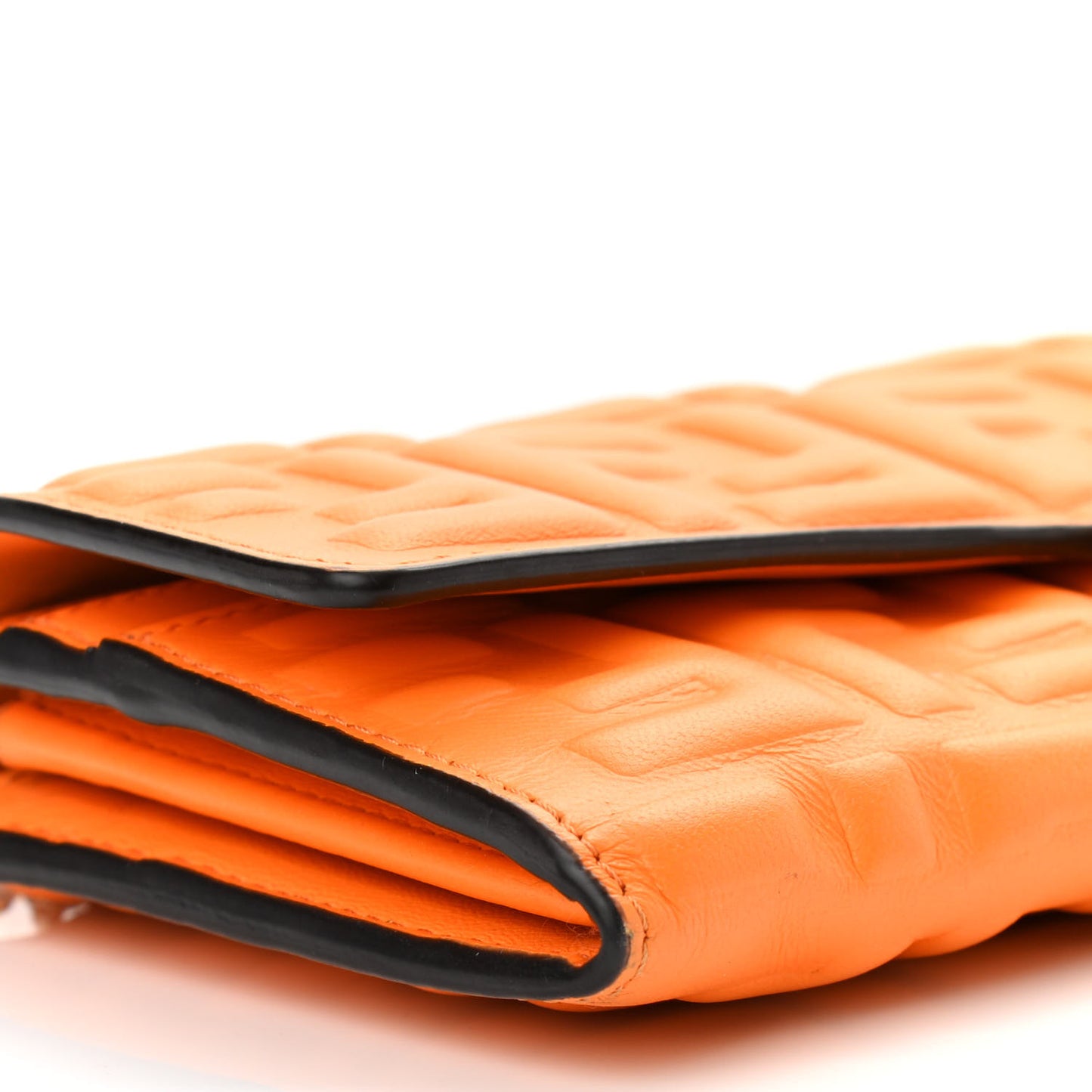 Nappa Matisse FF Embossed Continental Wallet On Chain Clementine
