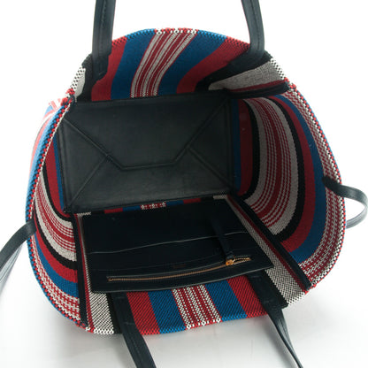 Celine Textile Striped Small Horizontal Cabas Phantom Navy Blue 5 of 8