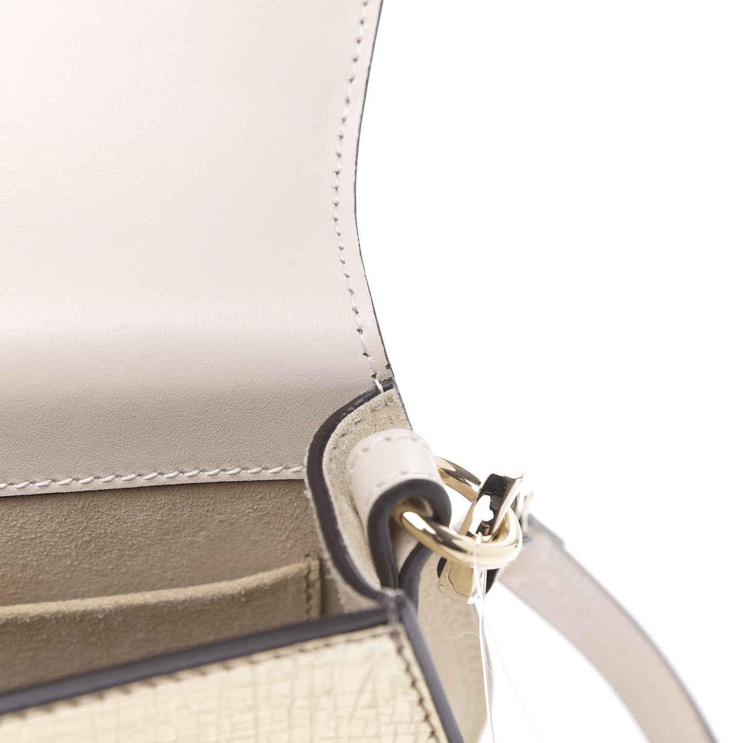 Metallic Calfskin Small Nile Bracelet Bag Gold