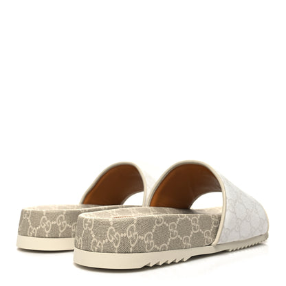 Gucci GG Supreme Monogram Demetra Mens Slide Sandals 10 White Mystic White 4 of 9