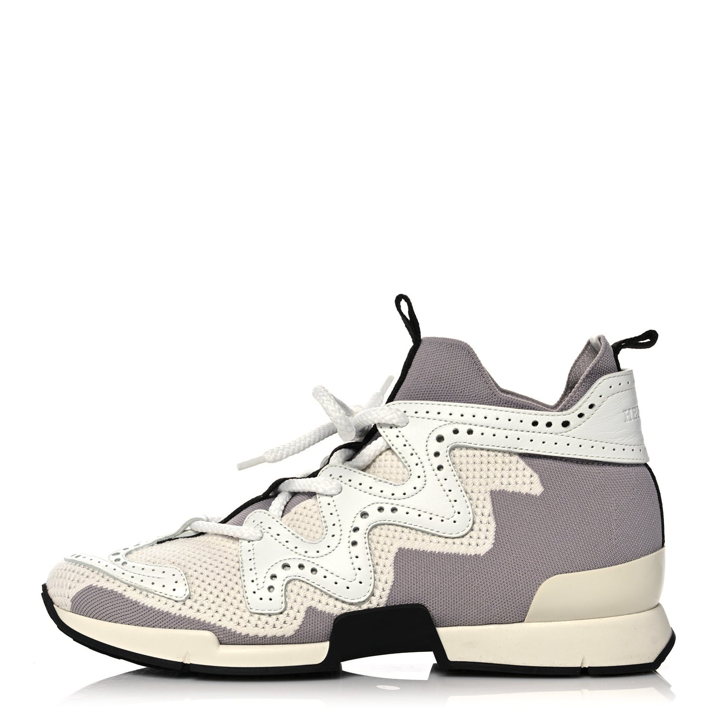 Mesh Calfskin Action Sneakers 38 Gris Clair Multicolor