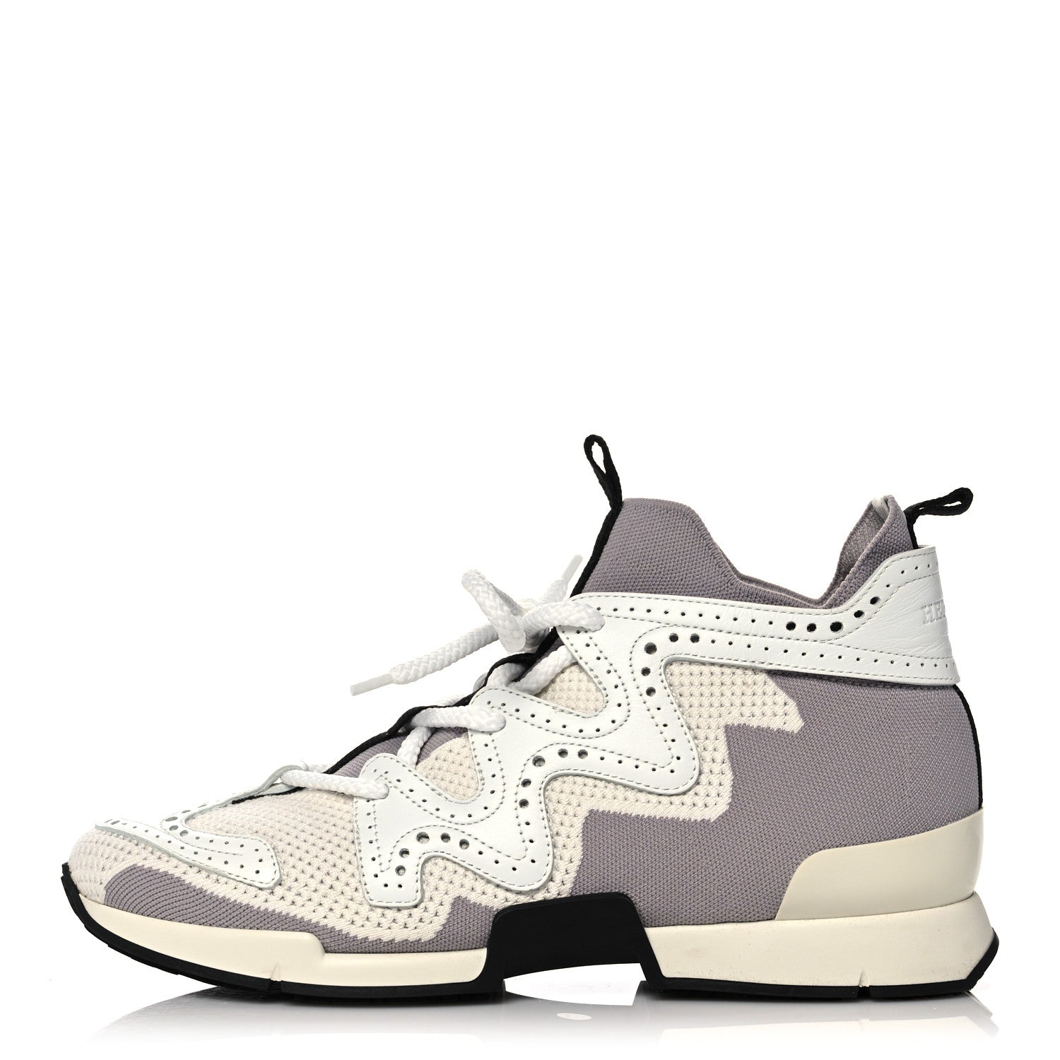 Hermes Mesh Calfskin Action Sneakers 38 Gris Clair Multicolor 1 of 10