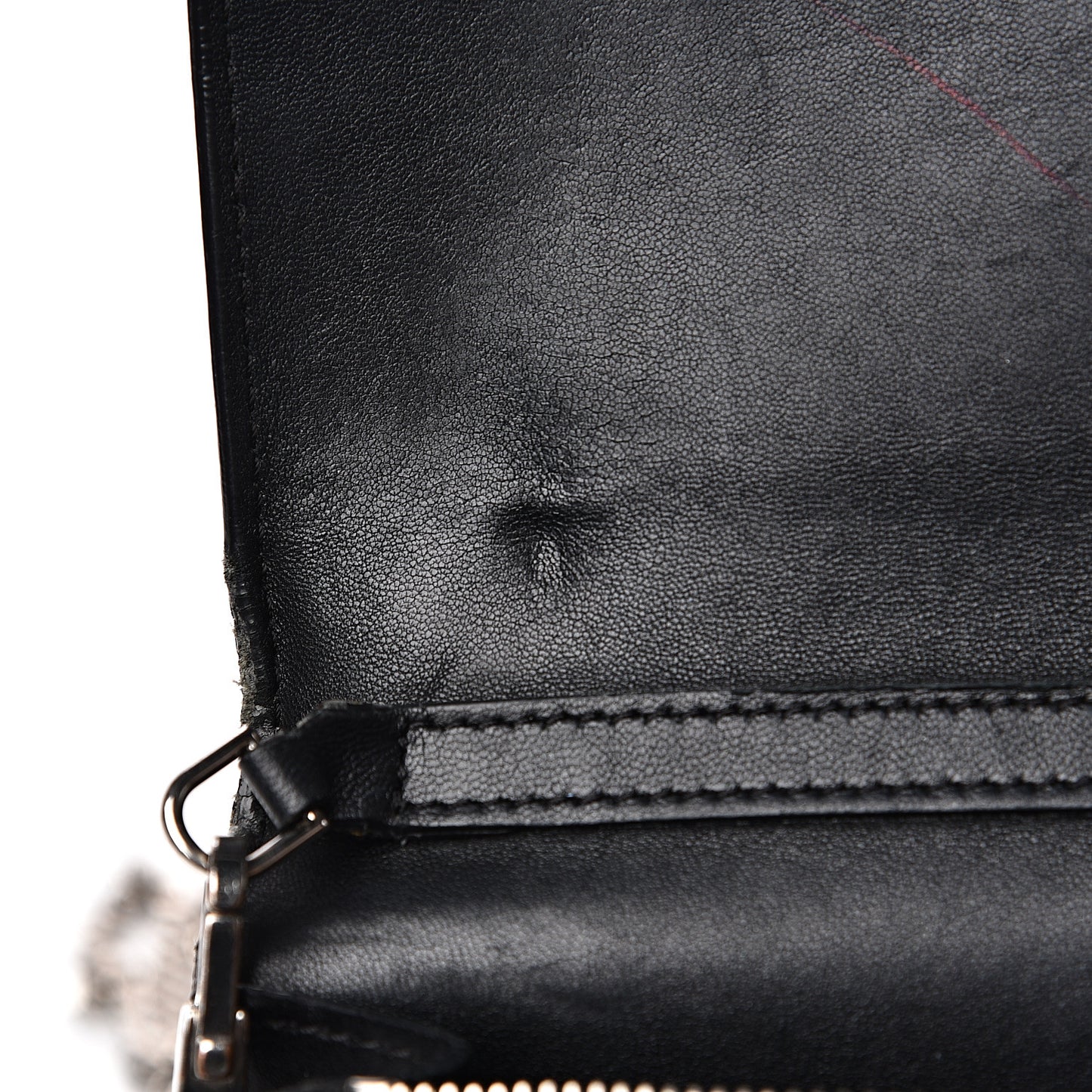 Calfskin Star Pandora Chain Wallet Black
