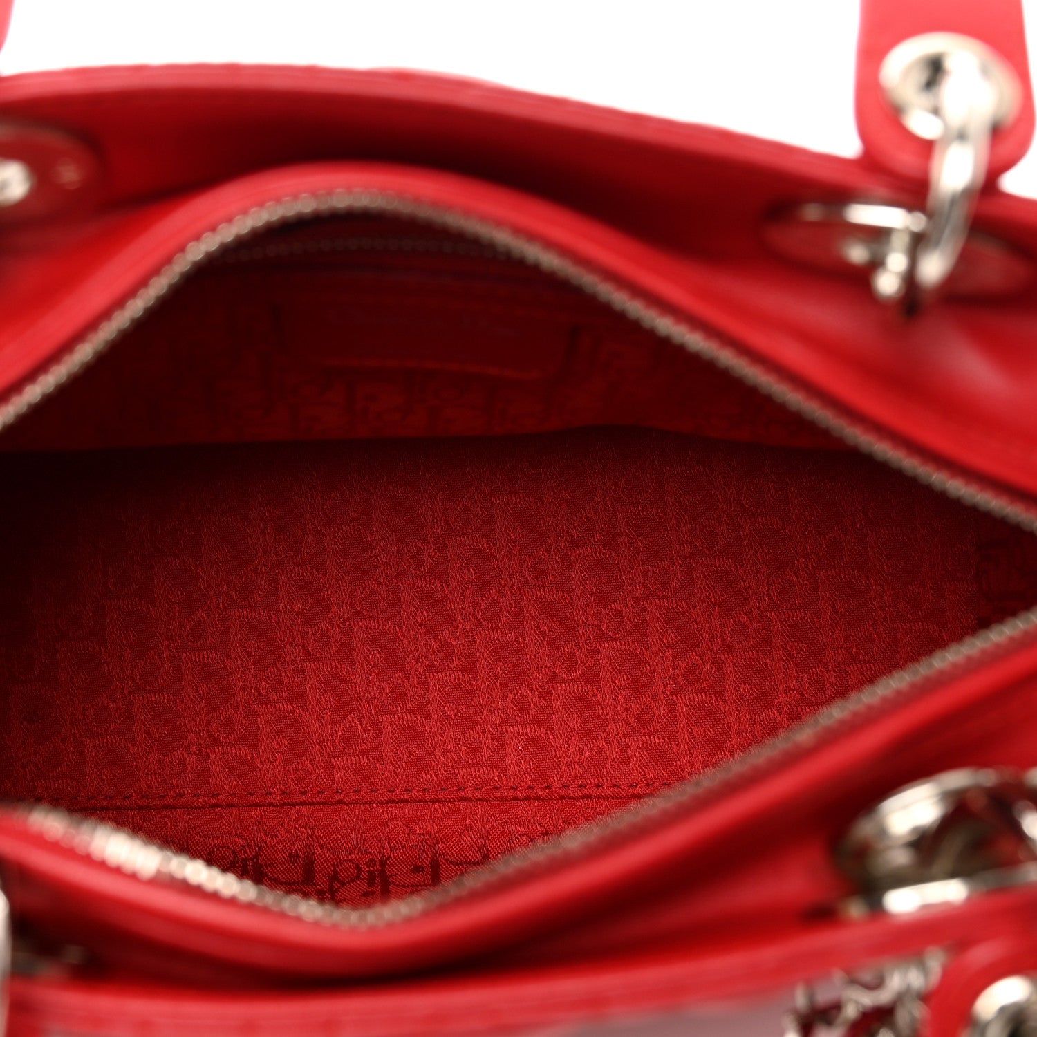 Christian Dior Lambskin Cannage Medium Lady Dior Red 5 of 9