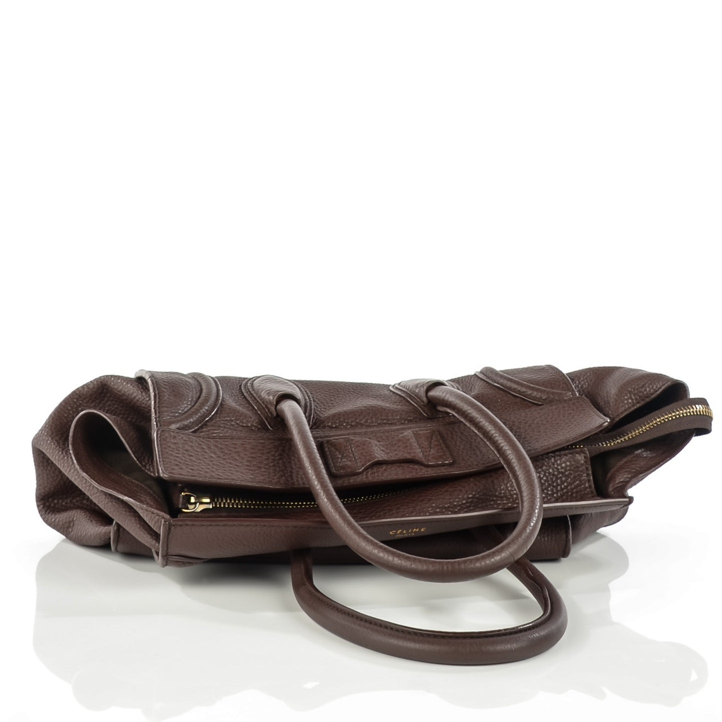 Pebbled Calfskin Mini Luggage Chocolate