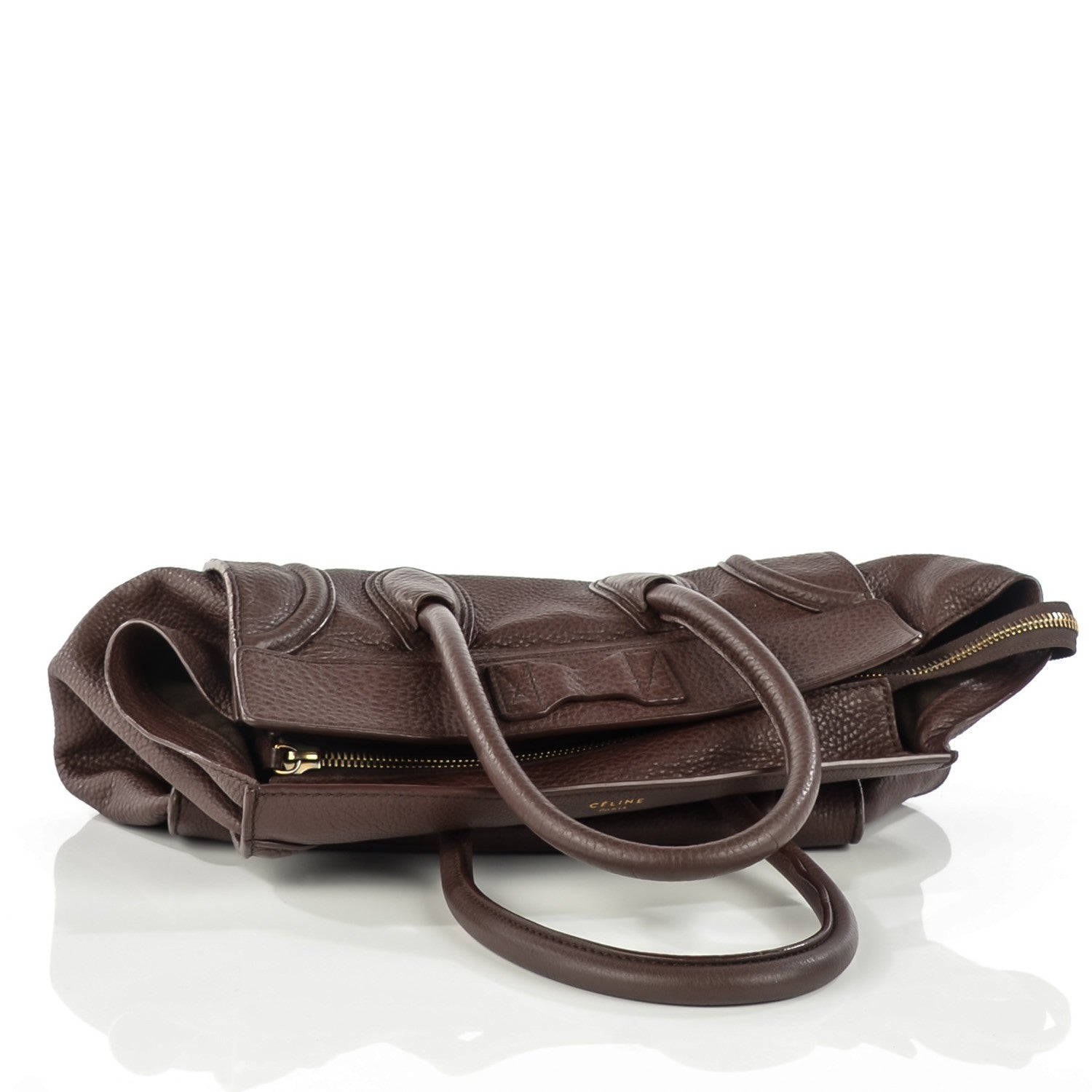 Celine Pebbled Calfskin Mini Luggage Chocolate 2 of 10