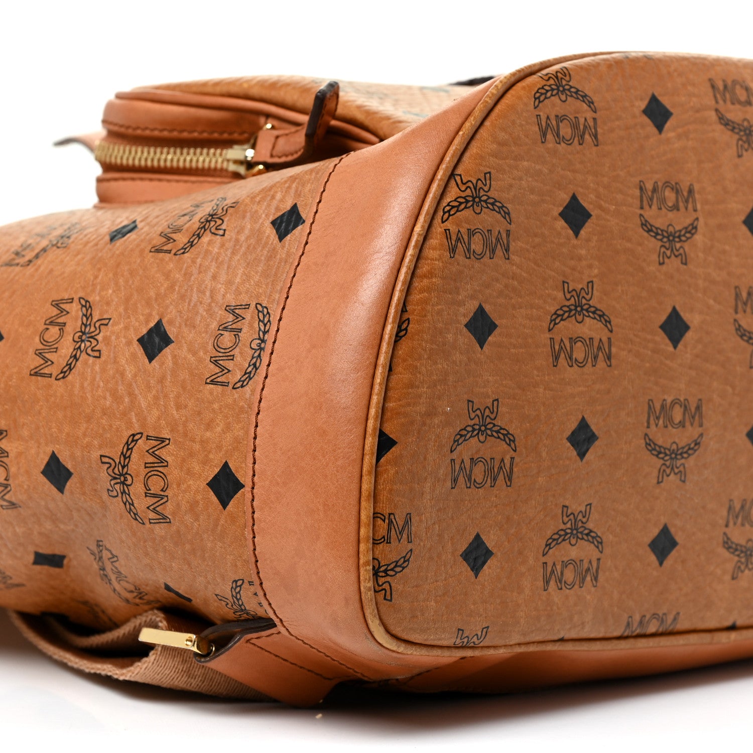 MCM Visetos Medium Vintage Pocket Backpack Cognac 10 of 26