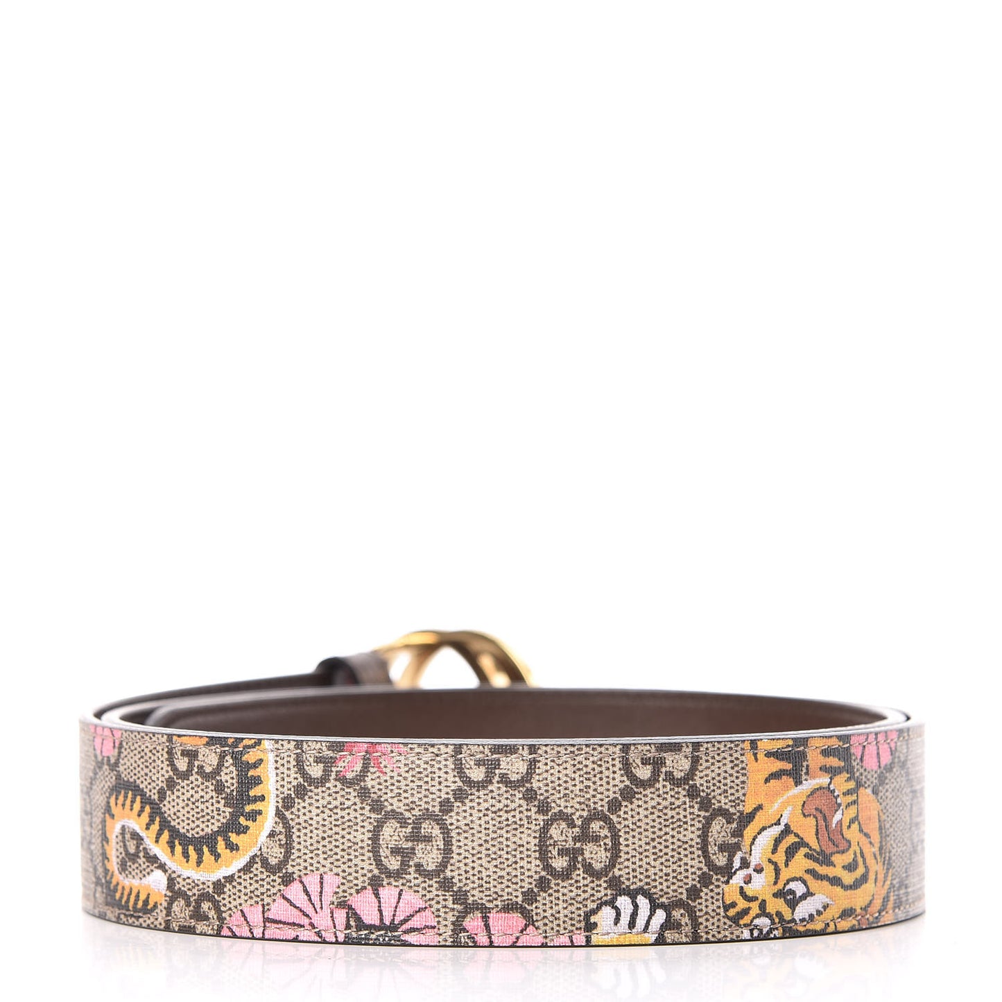 GG Supreme Monogram Bengal Interlocking G Belt 100 40 Beige Pink