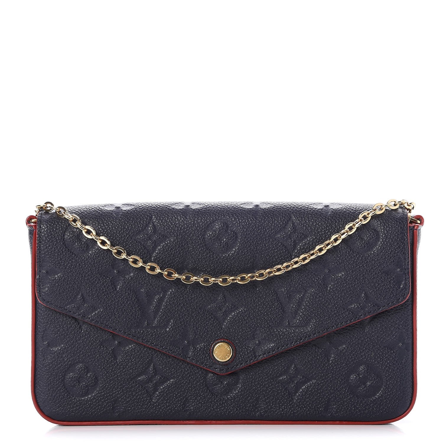Louis Vuitton Empreinte Pochette Felicie Chain Wallet Marine Rouge 1 of 8