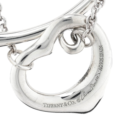 Tiffany Sterling Silver Cultured Pearl Elsa Peretti Open Heart Bracelet 3 of 3