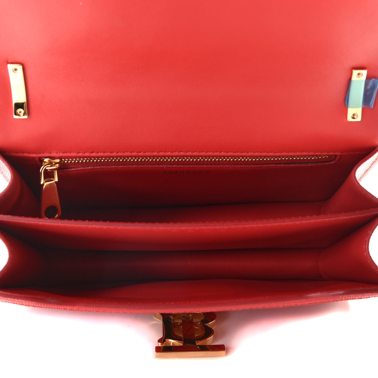 Grainy Calfskin Monogram Embossed Small TB Chain Bag Bright Red