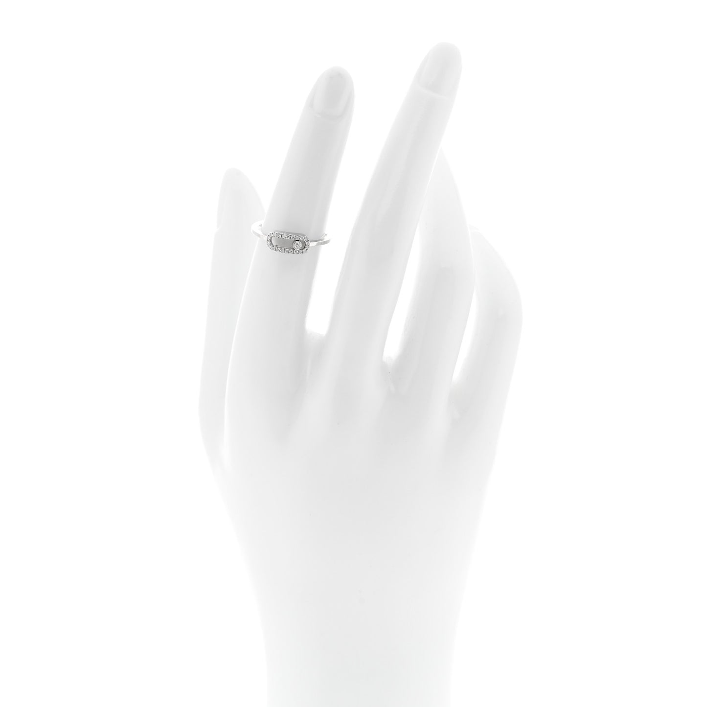 18K White Gold Diamond Move Uno Ring 50 5.25