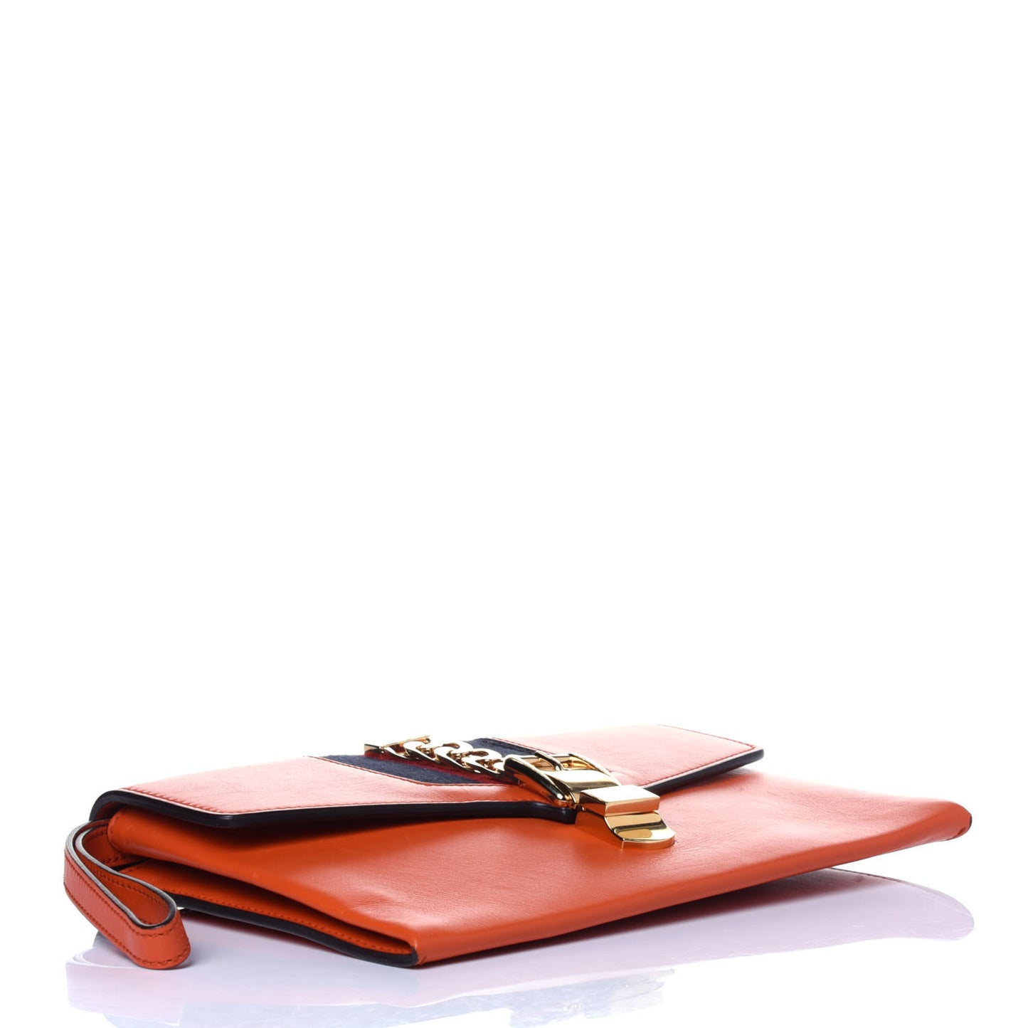 Calfskin Small Sylvie Wristlet Clutch Orange