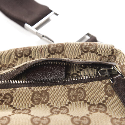 Gucci GG Monogram Web Double Pocket Belt Bag Dark Brown 7 of 10