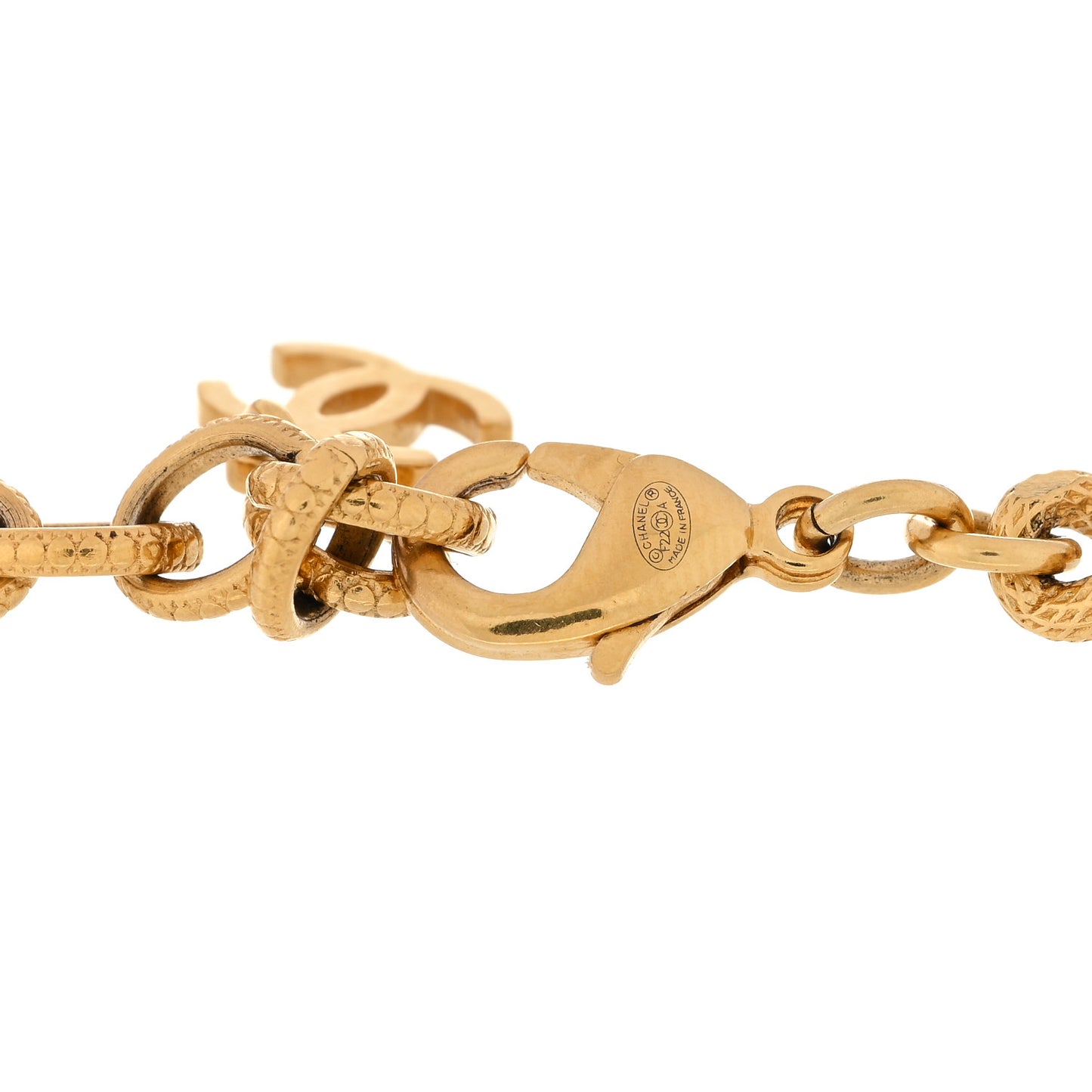 Crystal CC Chain Link Bracelet Gold