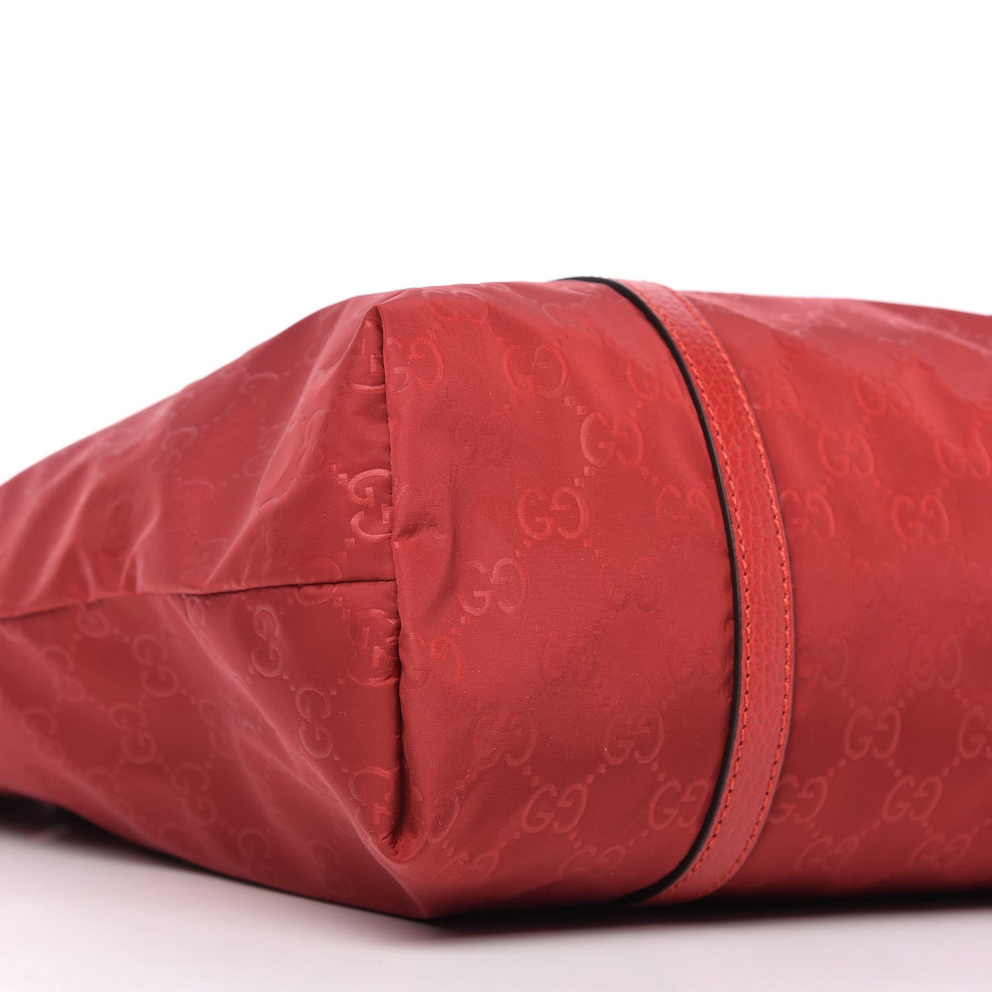 Nylon Monogram Dollar Calfskin Medium Vertical Tote Vibrant Red