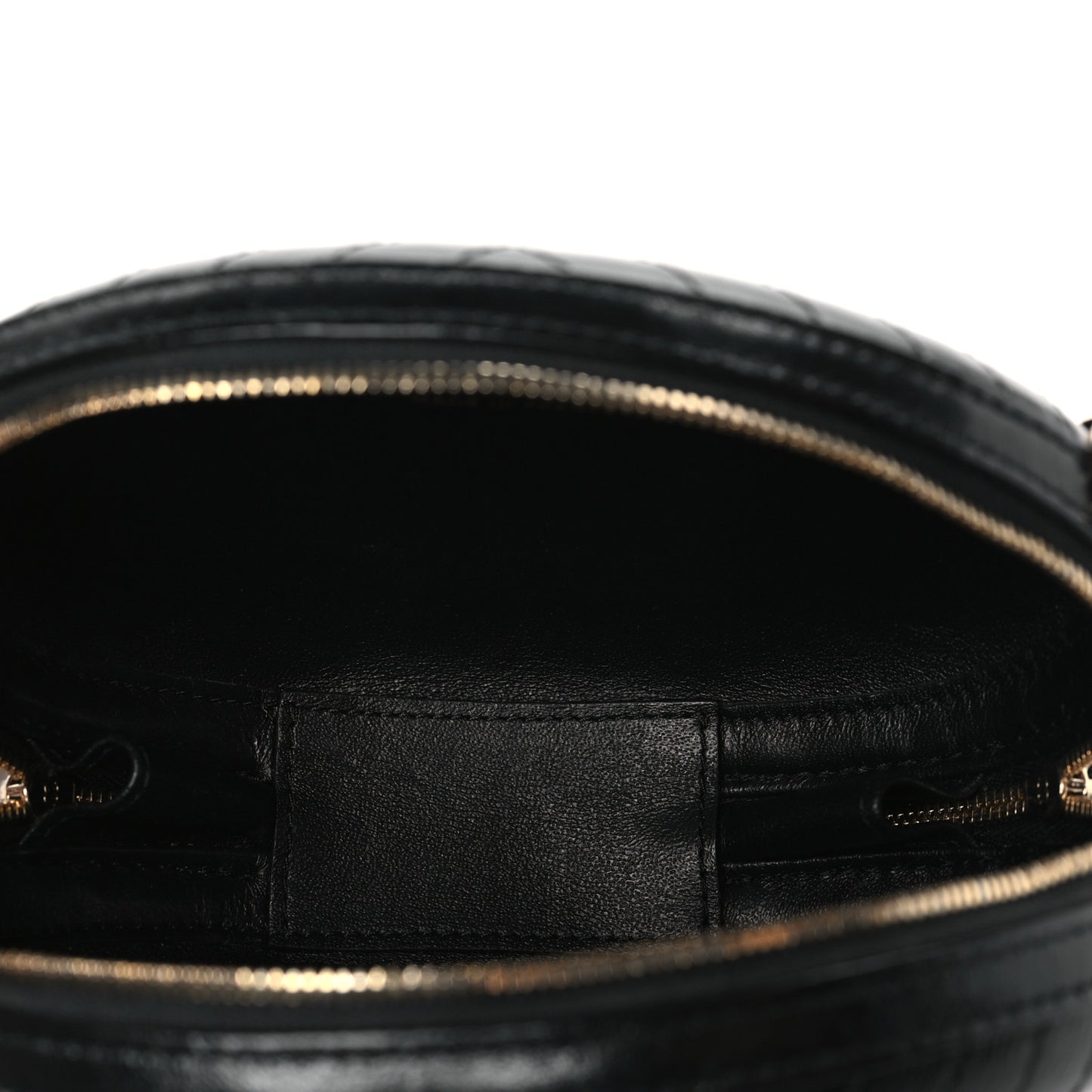 Lambskin Embroidered Chevron Quilted La Pausa Tassel Clutch Black