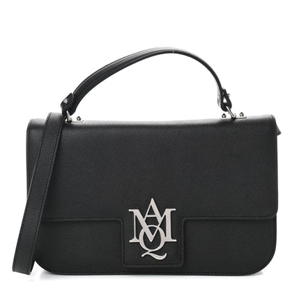 Alexander McQueen Grained Calfskin Large Insignia Flap Black 1 of 10