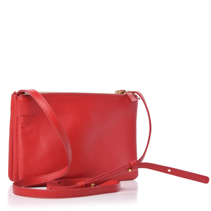 Celine Lambskin Small Trio Crossbody Bag Red 3 of 8