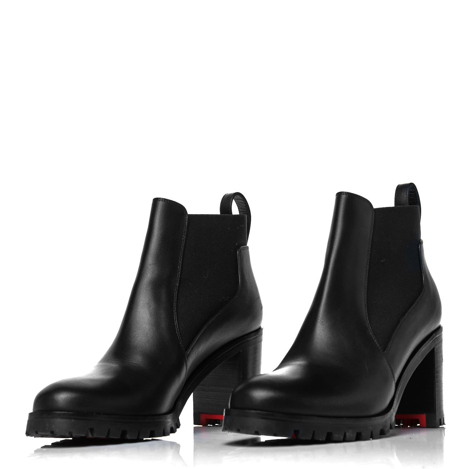 Christian Louboutin Calfskin Marchacroche 70 Chelsea Boots 36 Black 2 of 7