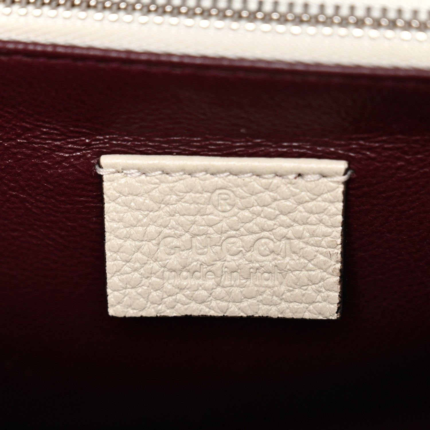 Gucci Grainy Calfskin Small Zumi Top Handle Bag Mystic White 6 of 10