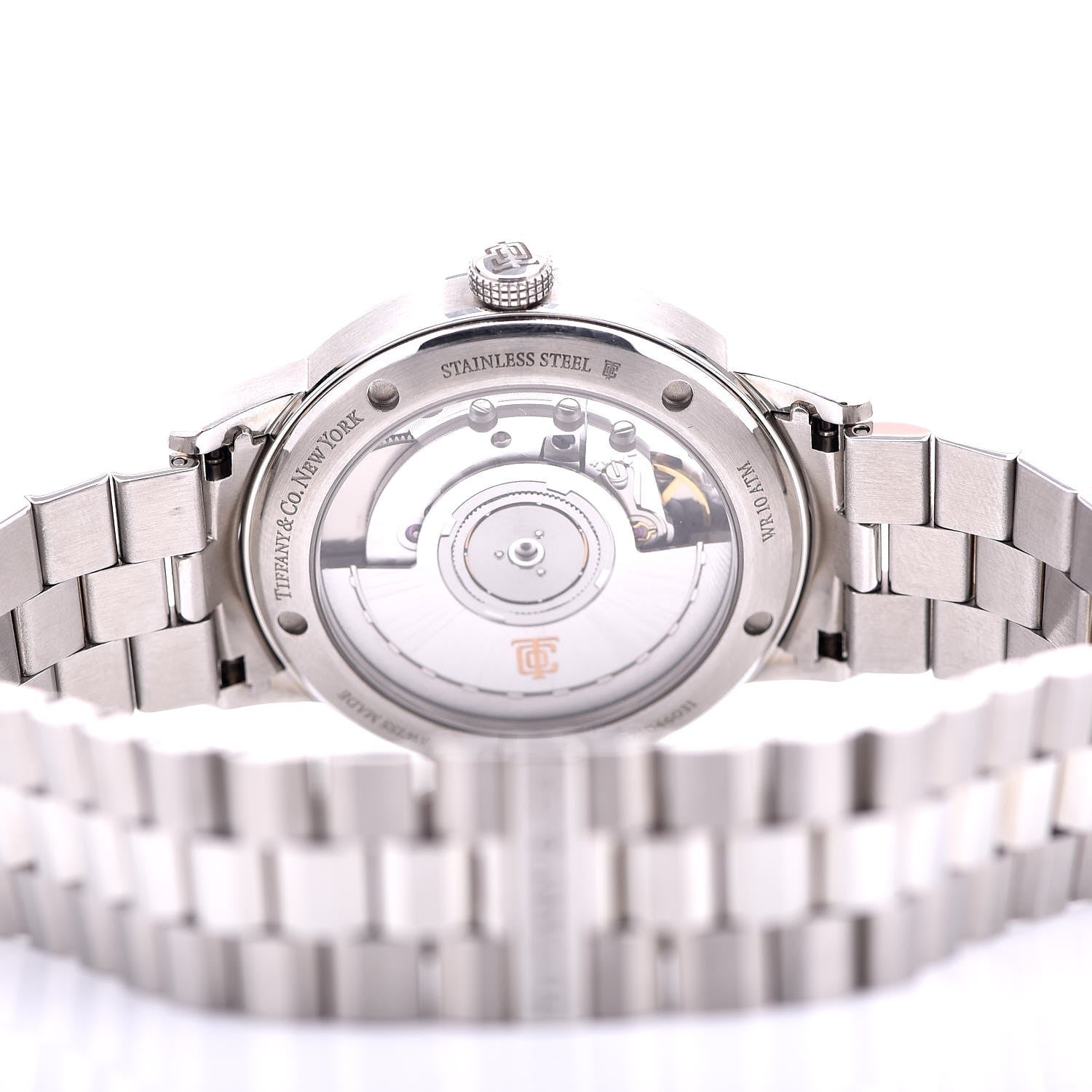 Tiffany Stainless Steel Diamond Bezel 34mm CT60 3-Hand Automatic Watch Grey 5 of 7