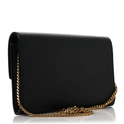 Saint Laurent Grain De Poudre Uptown Chain Wallet Black 3 of 9