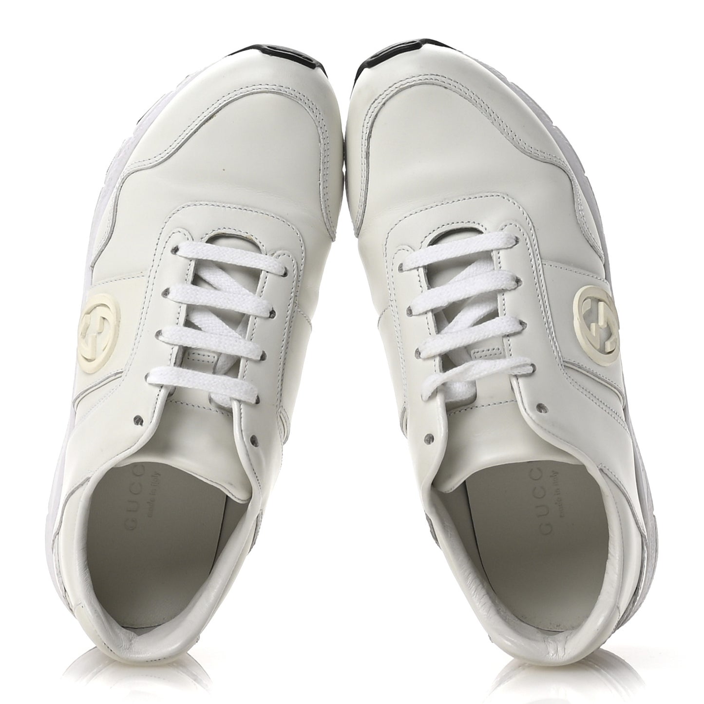 Calfskin Womens Interlocking G Sneakers 35 White
