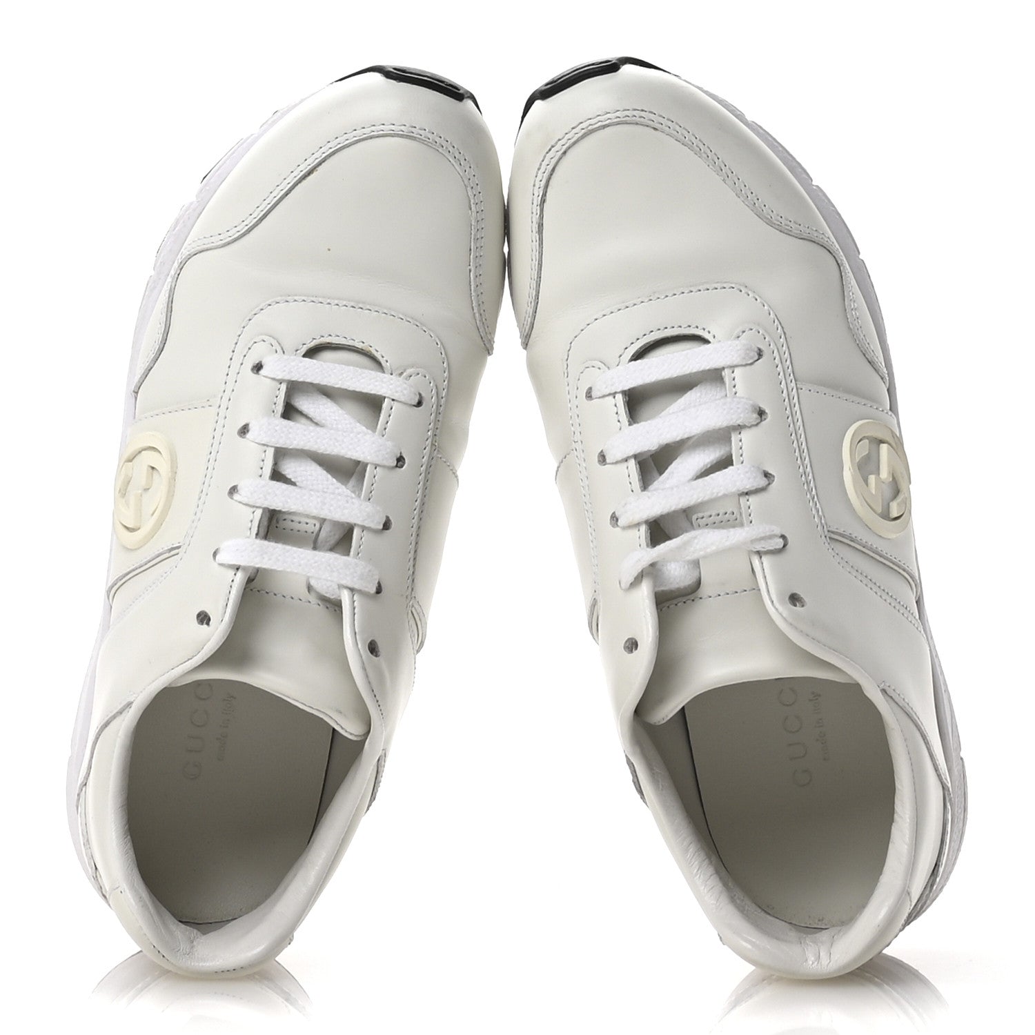 Gucci Calfskin Womens Interlocking G Sneakers 35 White 2 of 9