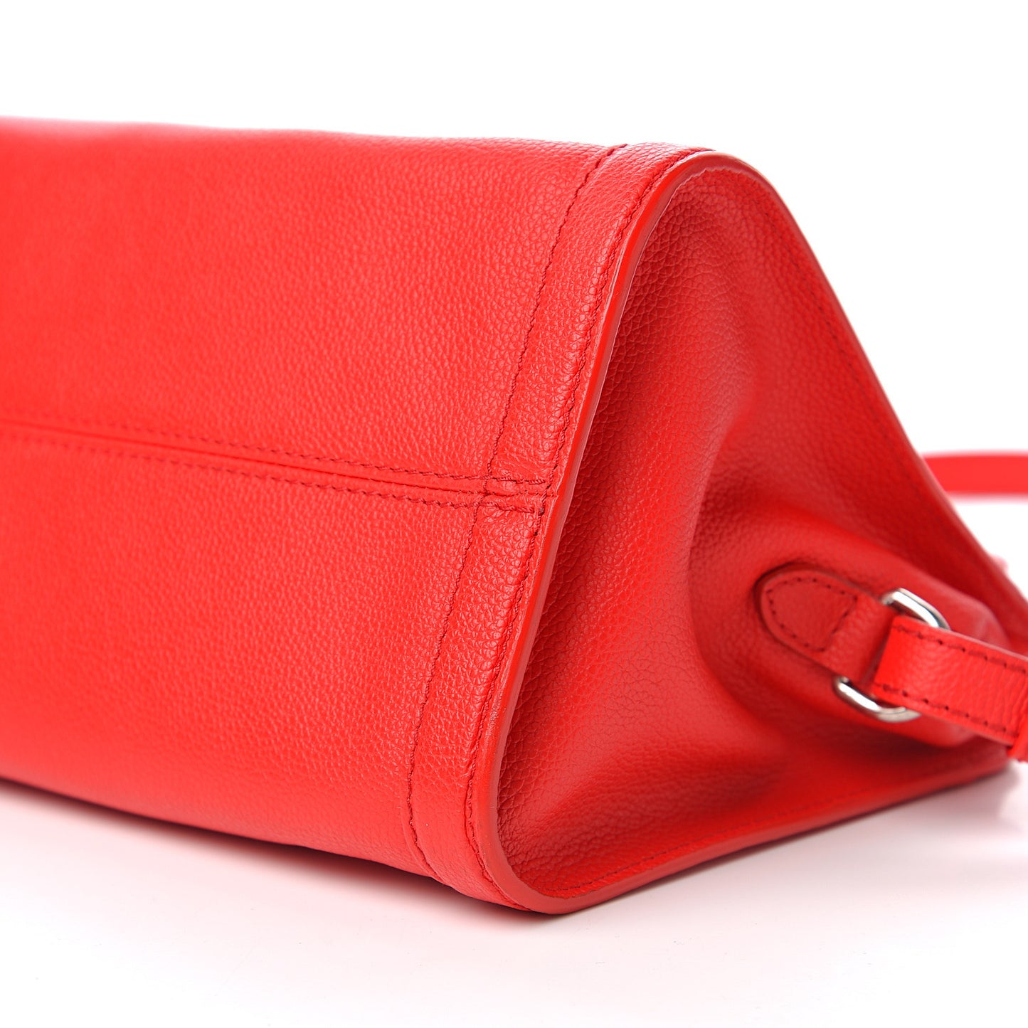 Pebbled Calfskin Small Skull Padlock Zip Around Tote Geranium