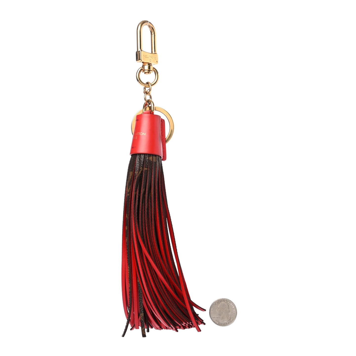 Monogram Tassel Bag Charm Red