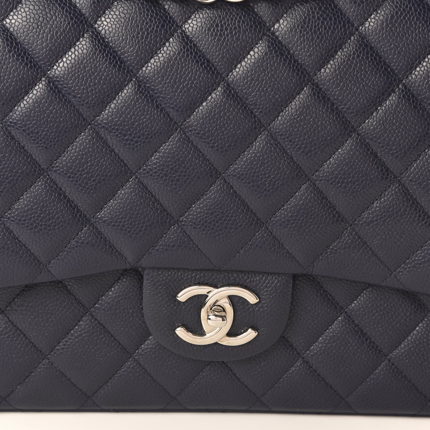 Chanel Caviar Quilted Maxi Double Flap Navy Blue 10 of 10