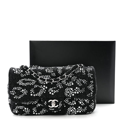 Chanel Tweed Swarovski Crystal Leopard Jumbo Flap  Black 11 of 11