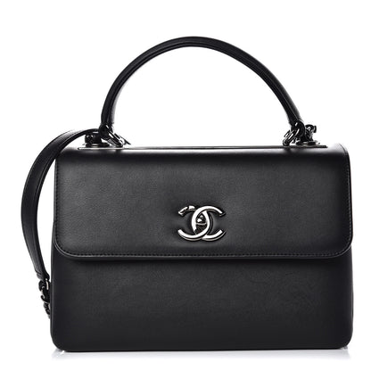 Chanel Calfskin Small Trendy CC Dual Handle Flap Bag Black 1 of 14