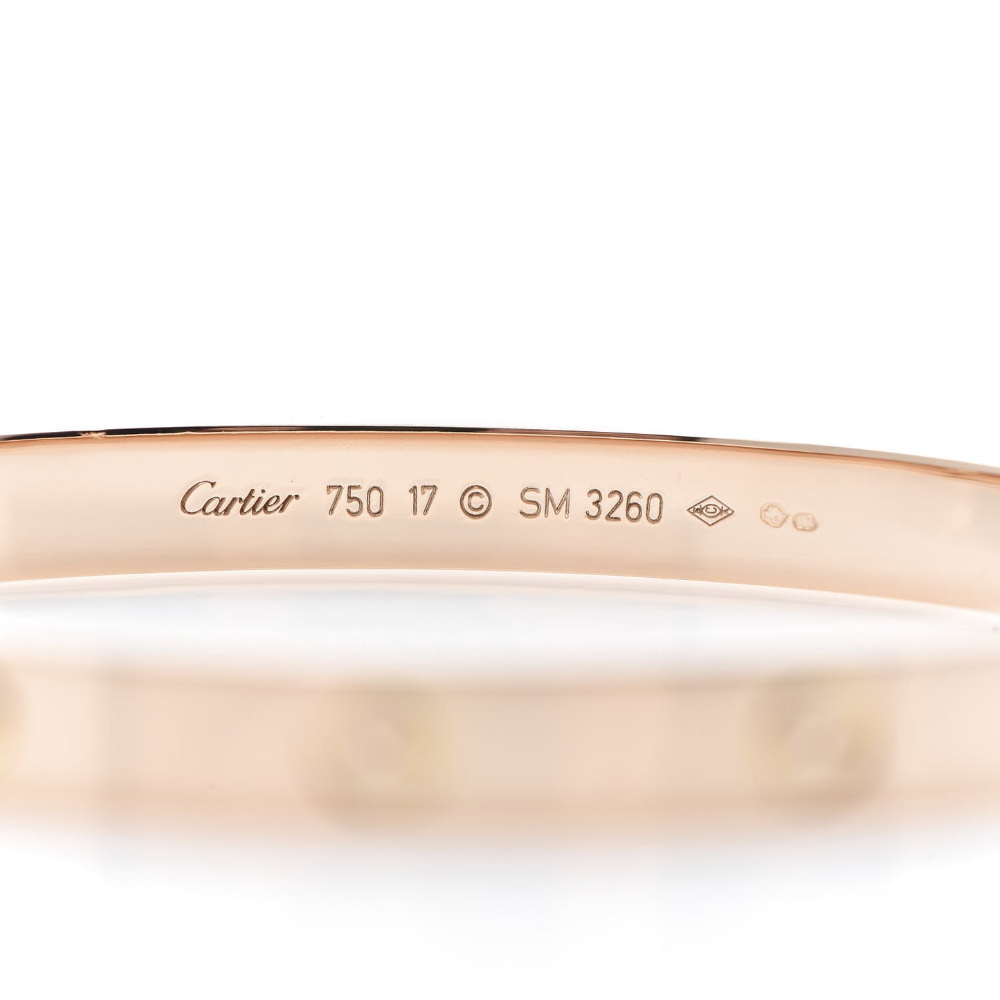 18K Pink Gold LOVE Bracelet 17