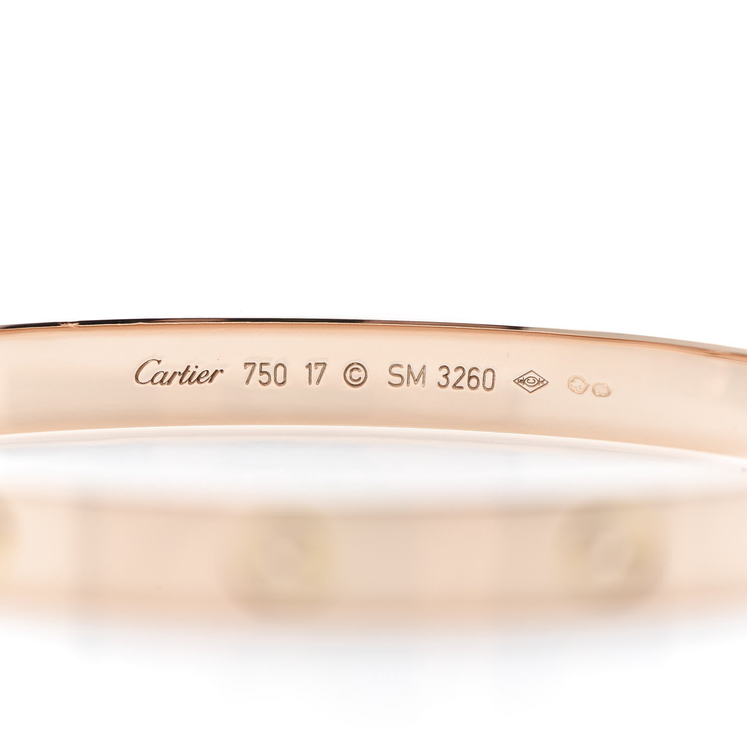 Cartier 18K Pink Gold LOVE Bracelet 17 4 of 7