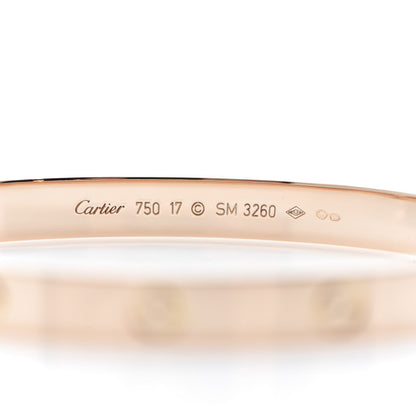 Cartier 18K Pink Gold LOVE Bracelet 17 4 of 7