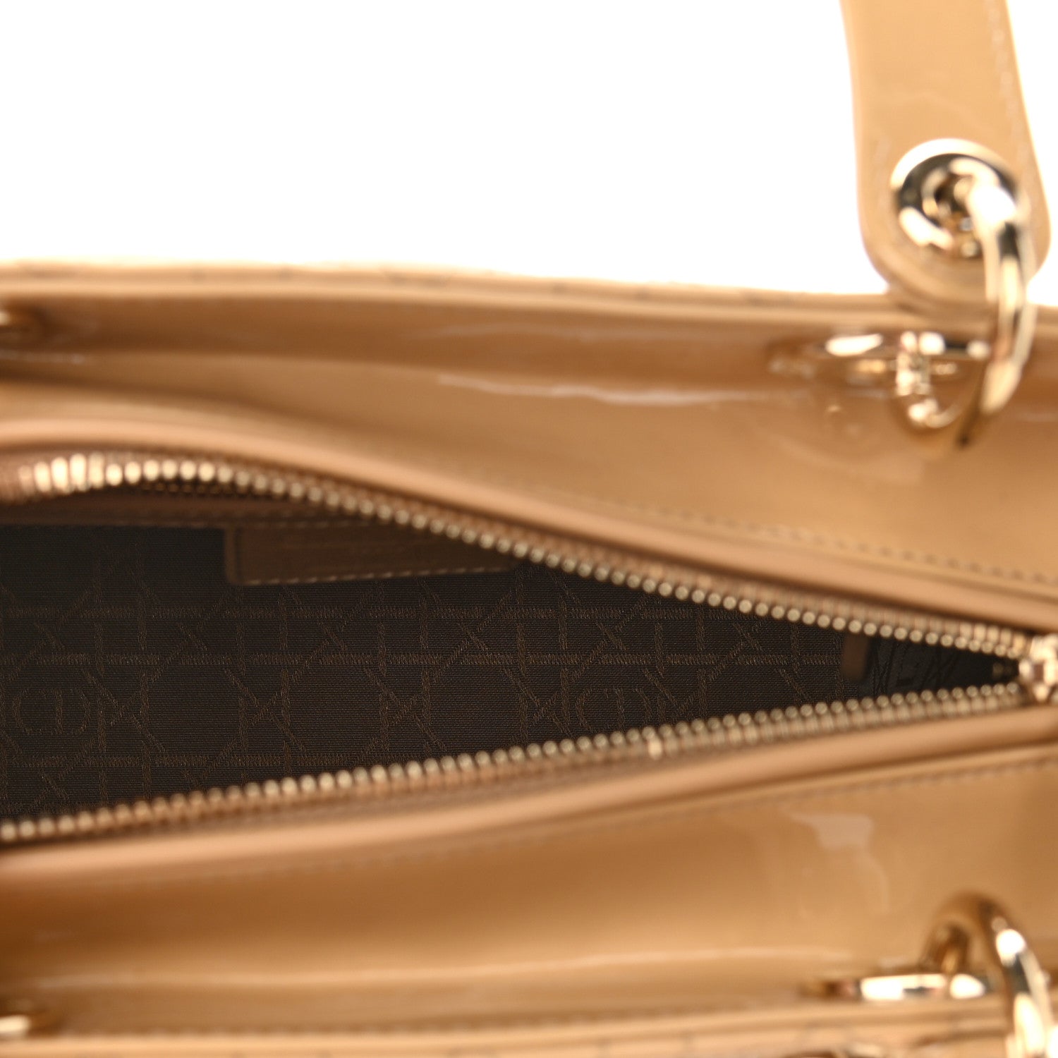 Christian Dior Patent Cannage Medium Lady Dior Beige 8 of 10