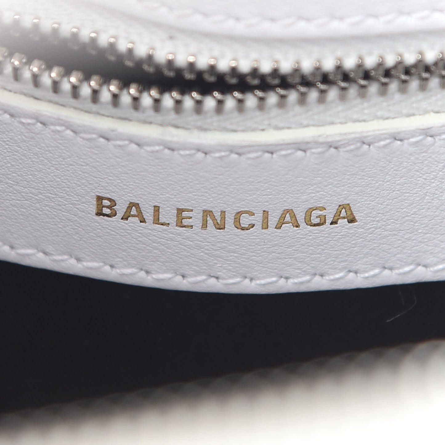 Calfskin Gothic Logo S Ville Top Handle Bag White
