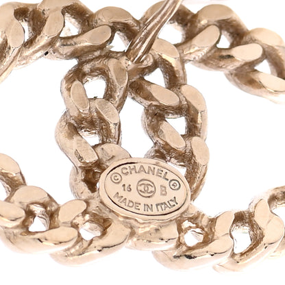 Chanel Metal Chain Link CC Earrings Gold 3 of 5