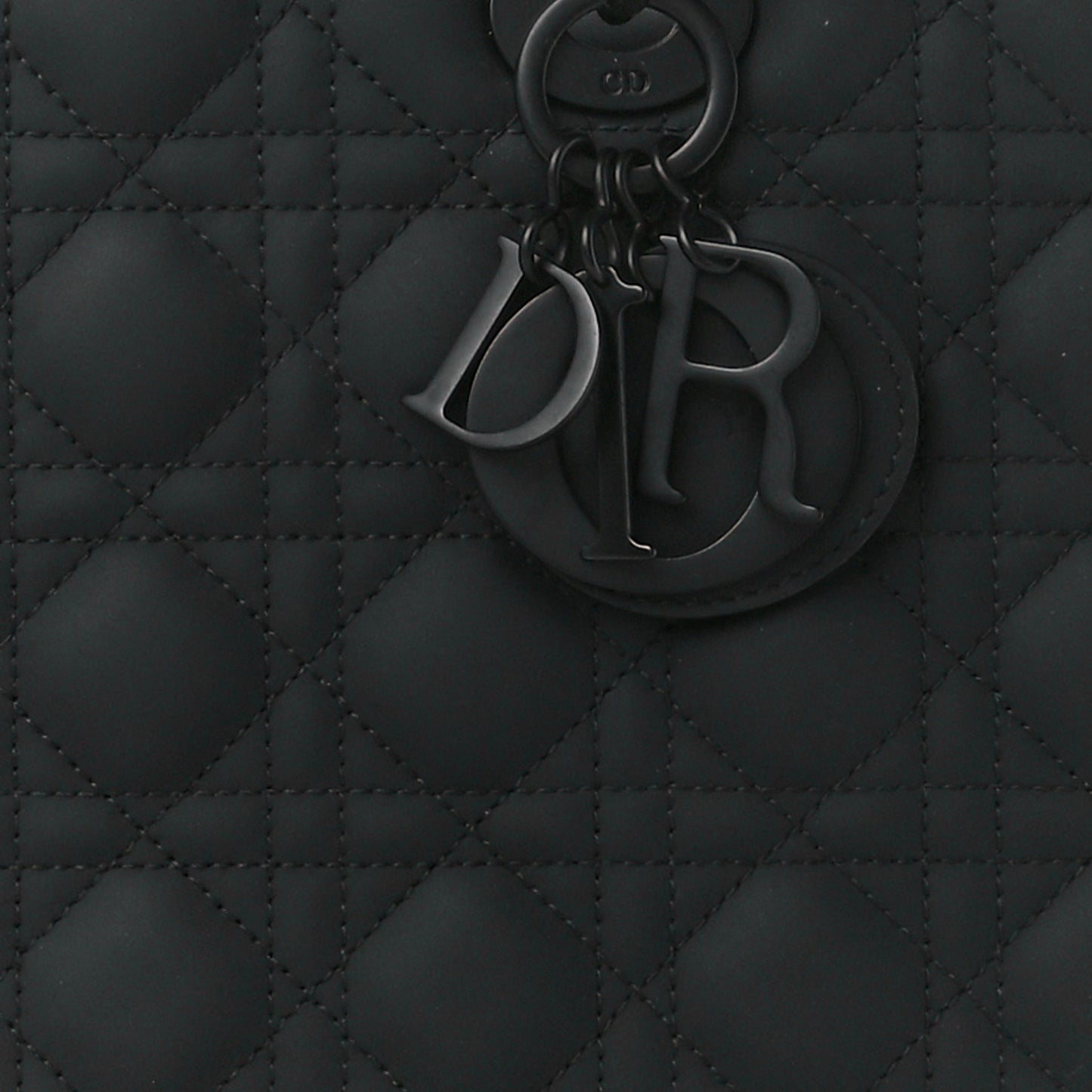 Ultra Matte Calfskin Cannage Large Lady Dior Black