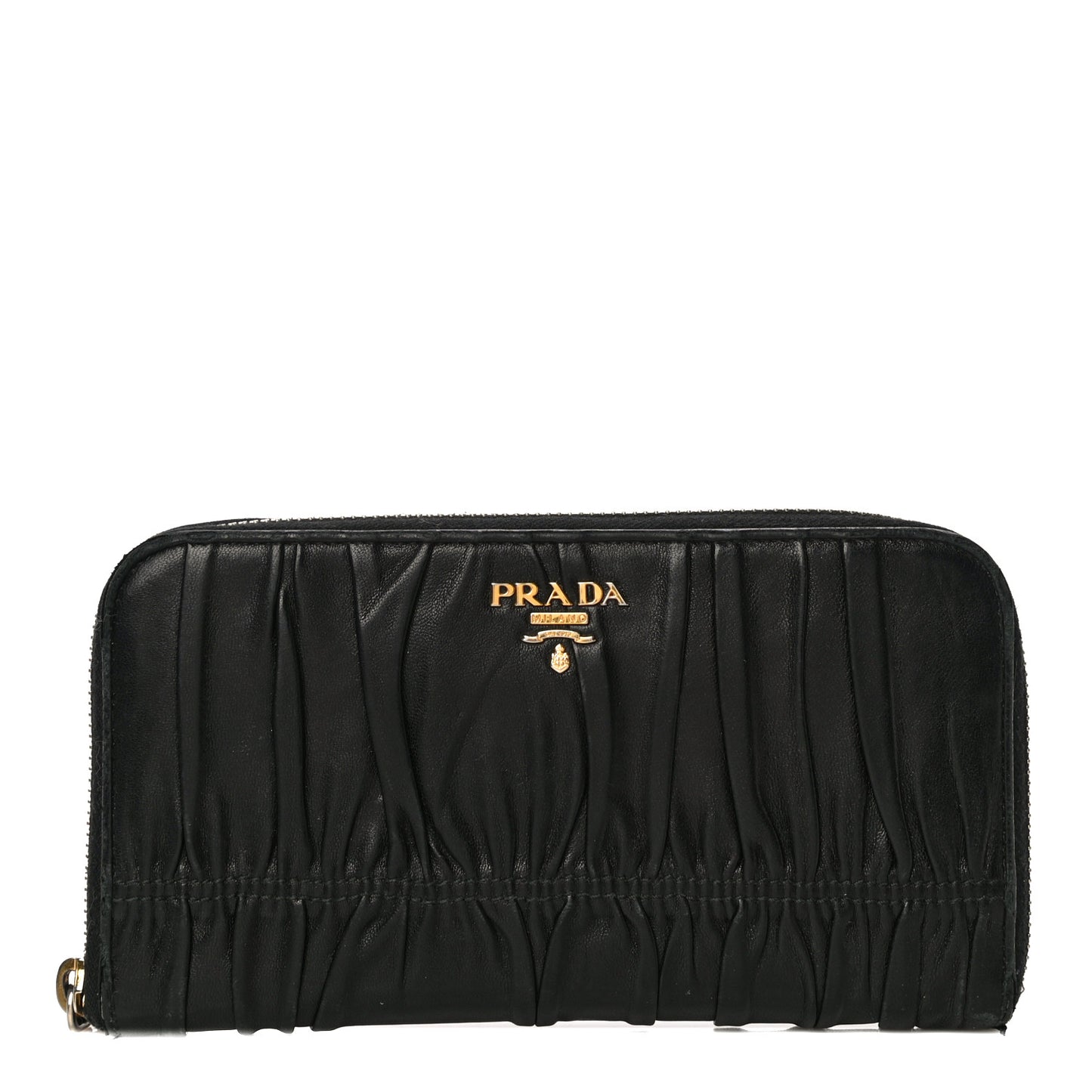 Nappa Gaufre Zip Around Wallet Black