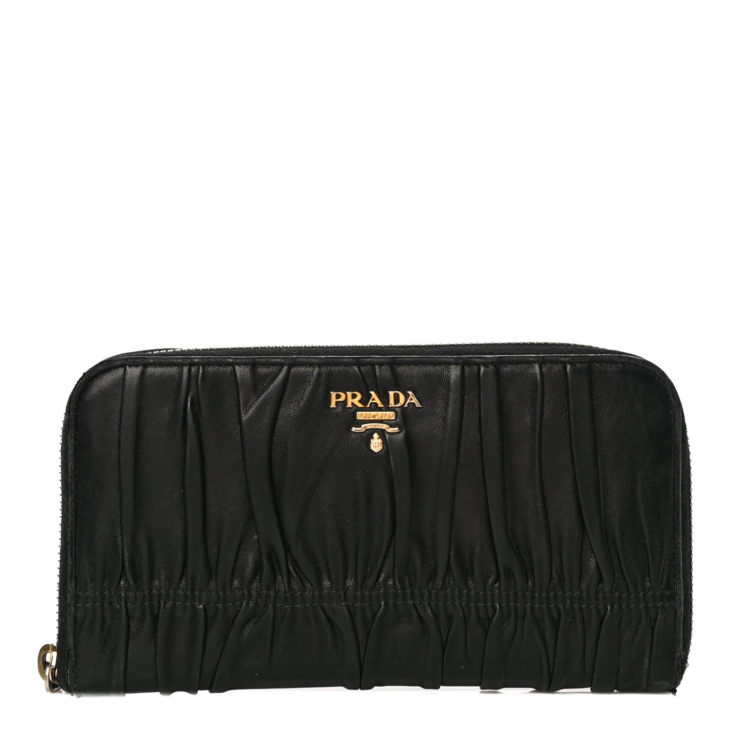 Prada Nappa Gaufre Zip Around Wallet Black 1 of 23