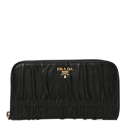 Prada Nappa Gaufre Zip Around Wallet Black 1 of 23