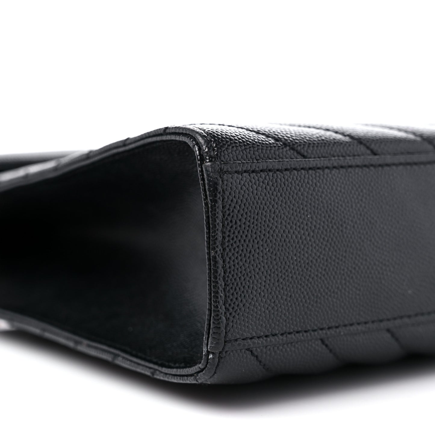 Grain De Poudre Matelasse Chevron Large Monogram Satchel Black