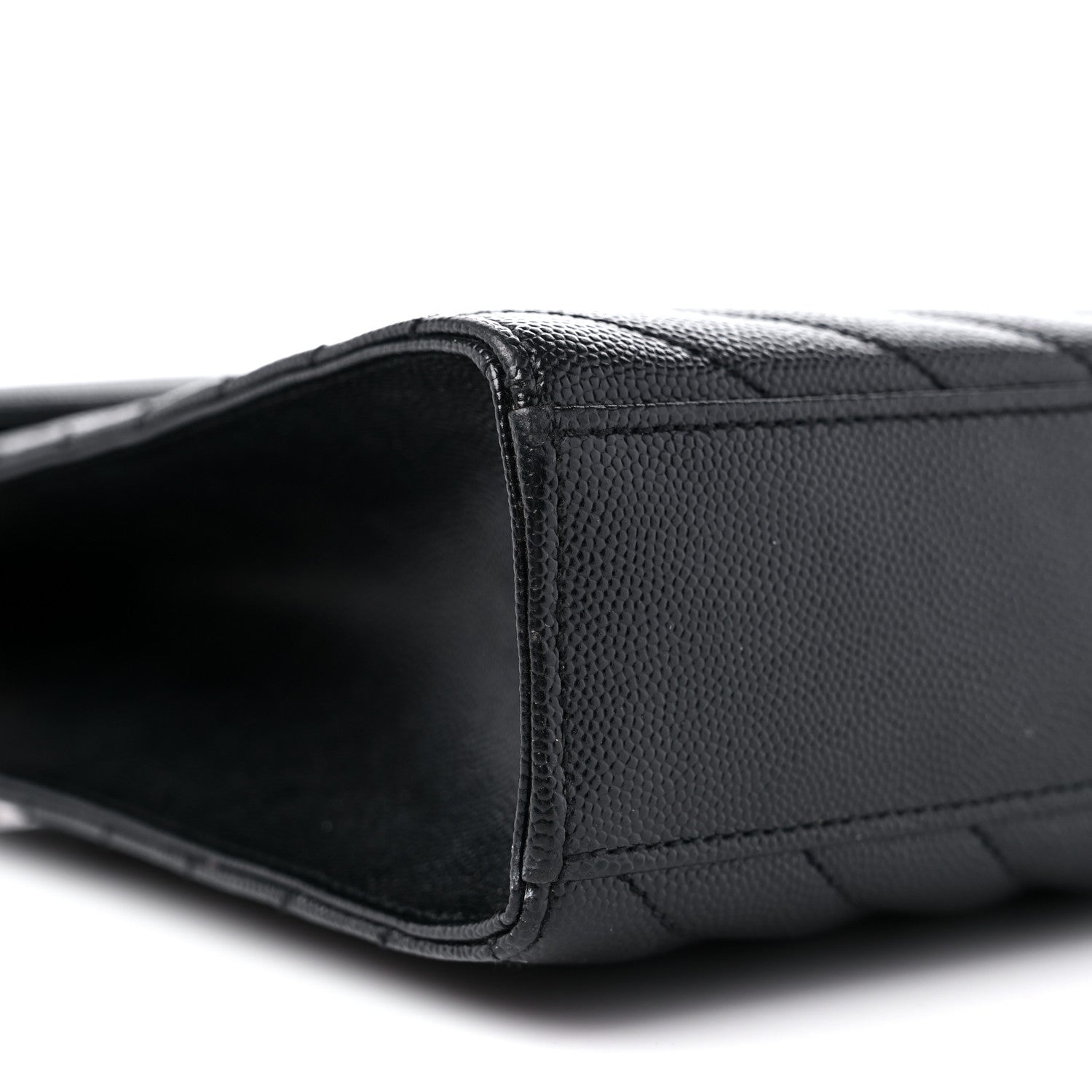 Saint Laurent Grain De Poudre Matelasse Chevron Large Monogram Satchel Black 9 of 11