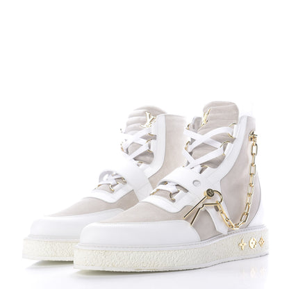 Louis Vuitton Calfskin Suede Mens Creeper Ankle Boots 9 White 3 of 9