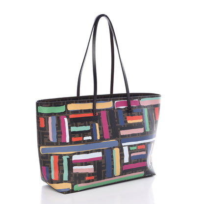 Fendi Zucca Spalmati Chalks Medium Roll Tote Tobacco Multicolor 3 of 8