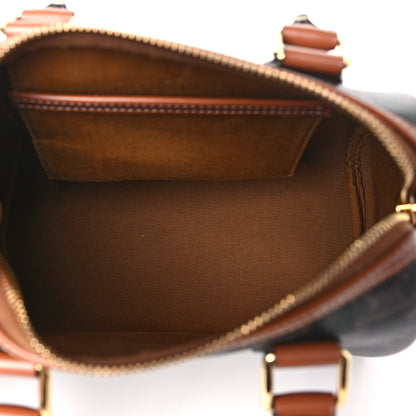 Celine Triomphe Canvas Calfskin Small Boston Bag Tan 5 of 9